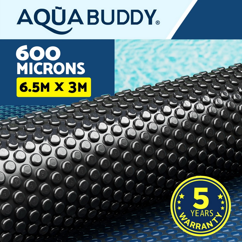 Aqua Buddy Solar Pool Cover 600 Micron Bubble Heat Blanket Blue Black 6.5x3m