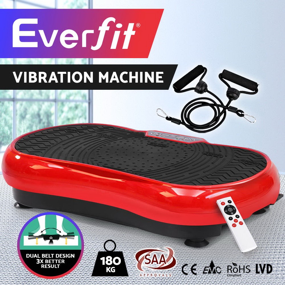 Everfit Vibration Machine 1000W 99 Speed Levels Auto Programmes Home Fitness Red