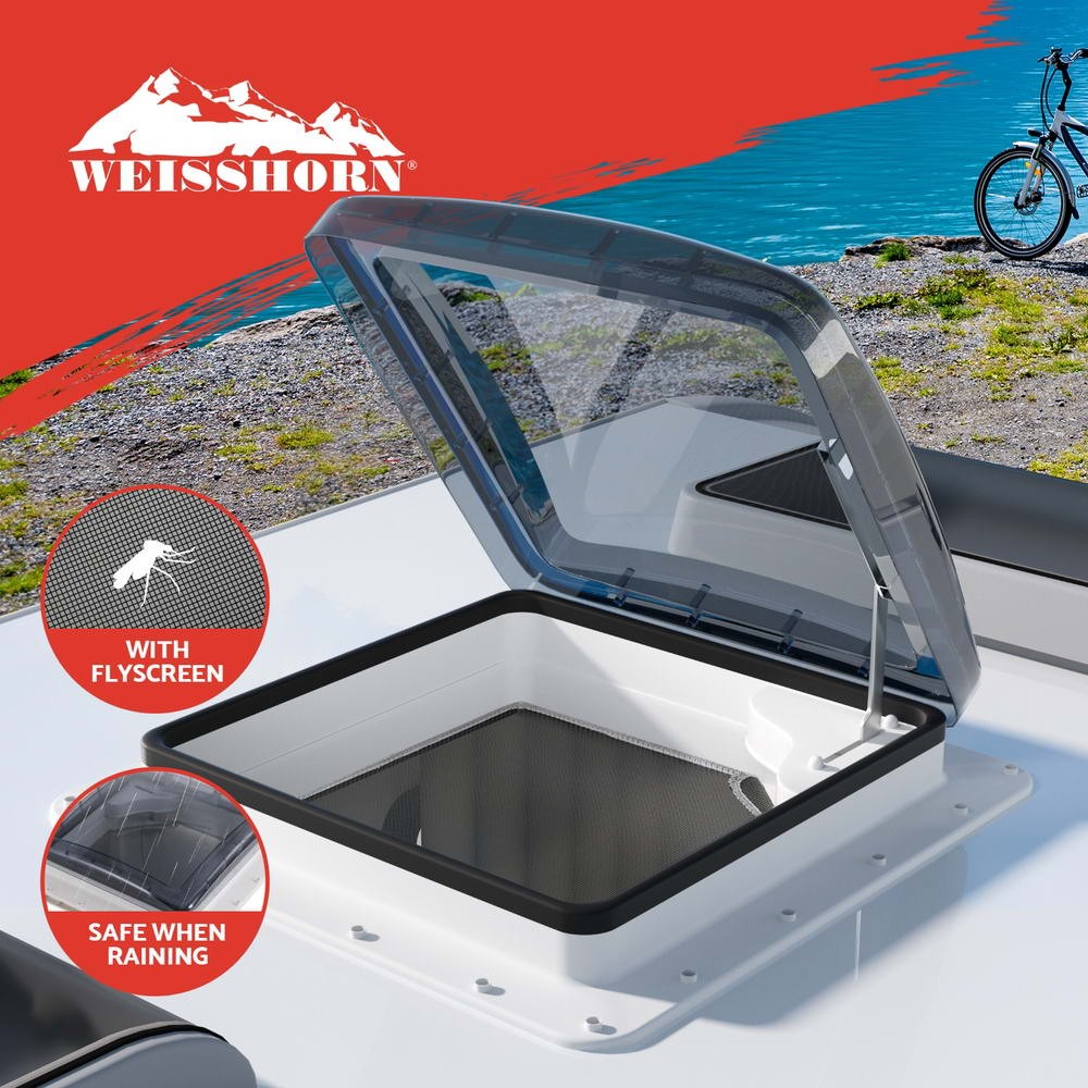 Weisshorn Caravan Roof Vent 40x40cm Air Hatch RV Motorhome 50 degree Flyscreen