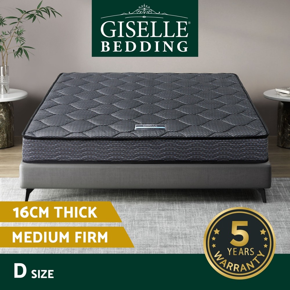 Giselle Bedding Serena Double Mattress 16cm Tight Top Bonnell Spring Medium Firm