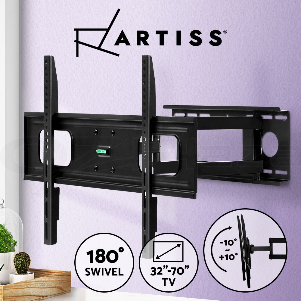 Artiss TV Wall Mount Bracket 32-70 Full Motion Tilt Swivel 50kg VESA Black Slim