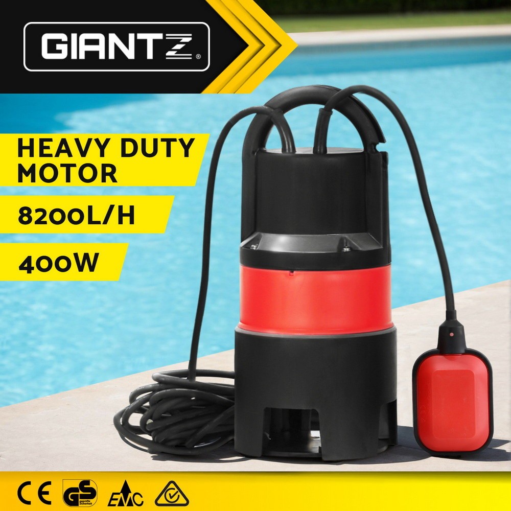 Giantz 400W Dirty Water Submersible Pump Pool Flooding 8200l/h 35mm 10m cable