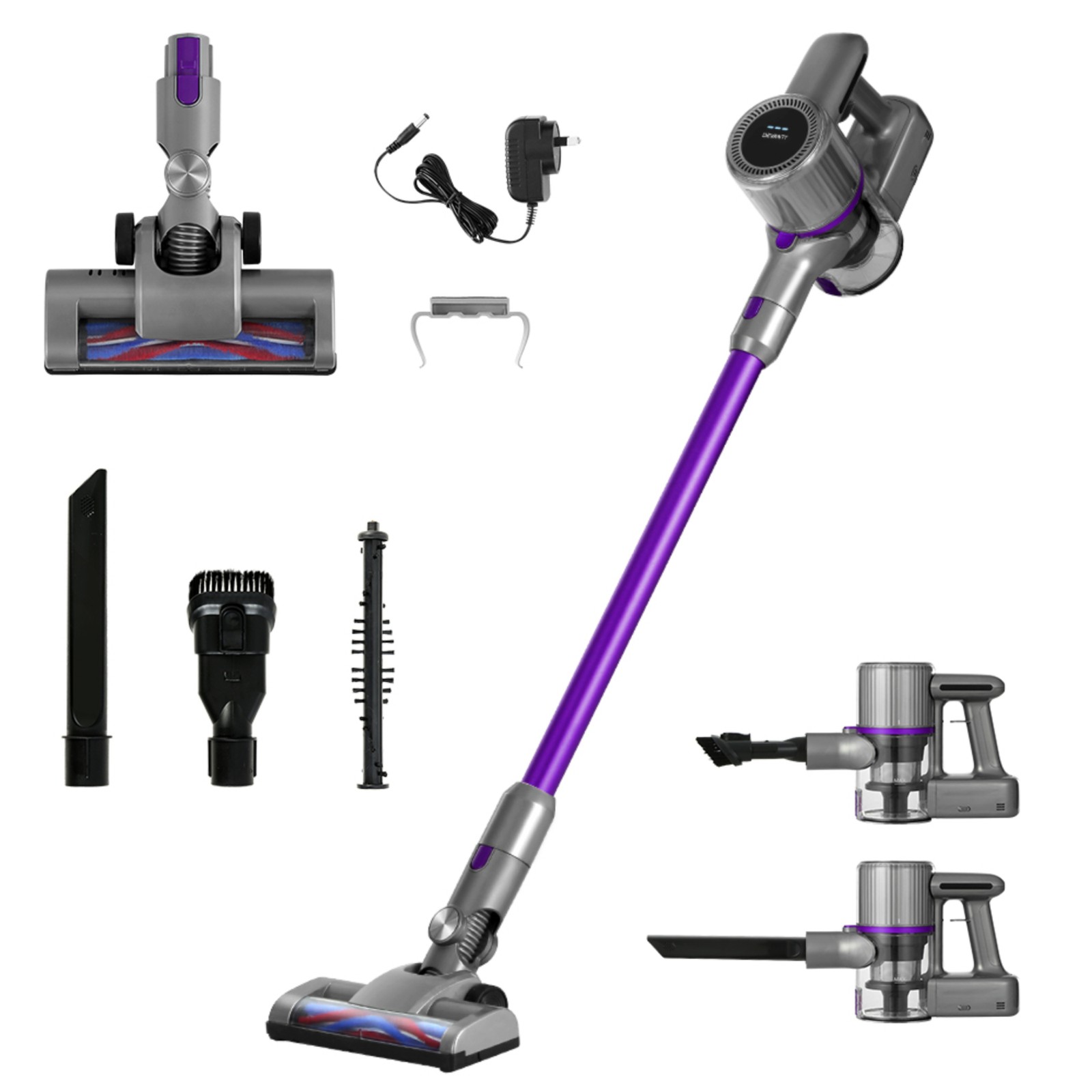 Devanti Handstick Vacuum Cleaner Cordless Bagless HEPA 120W 0.45L Purple 35 min
