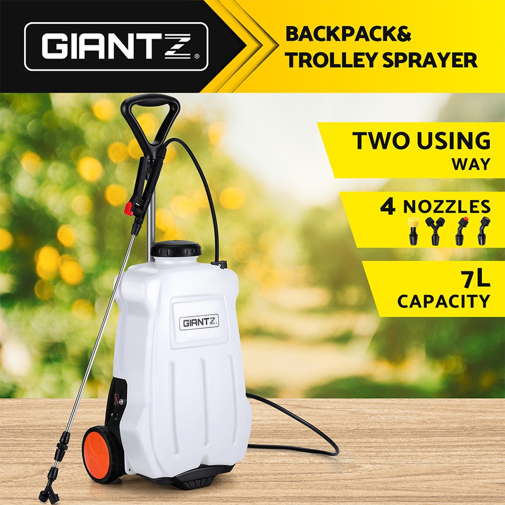 Giantz Electric Weed Sprayer 20L Backpack Trolley 12V 6.5AH Four Nozzles Farm