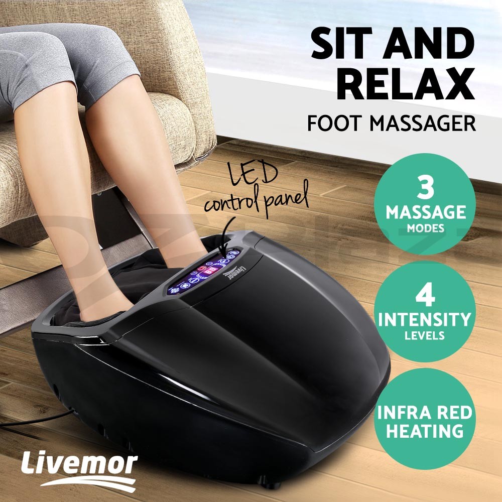 Livemor Foot Massager Model 1 Shiatsu Kneading Roller 3 Levels Auto-off Timer