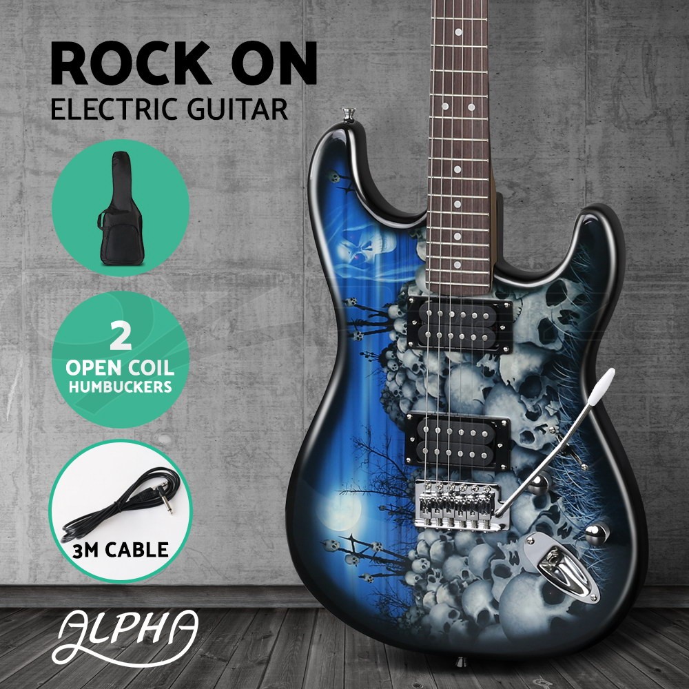 Alpha Electric Guitar Strat-style 20W Amplifier Carry Bag Set 6 String Poplar