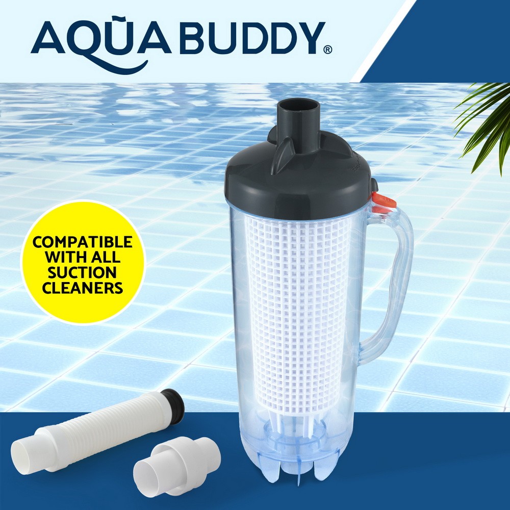 Aqua Buddy Pool Leaf Canister Suction Catcher Universal Compatibility 15cm 44cm