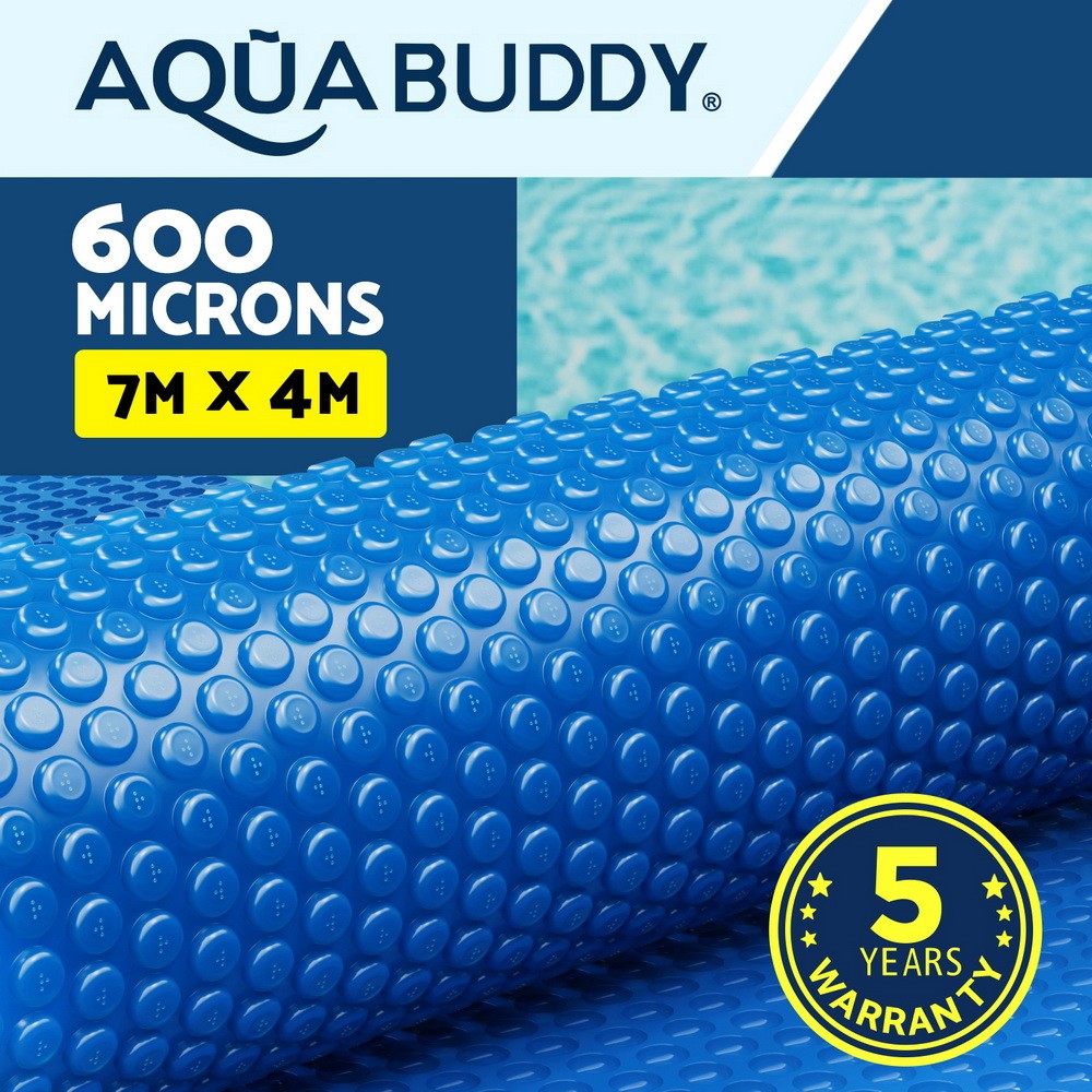 Aqua Buddy 600 Micron Bubble Solar Pool Cover 7x4m Blue UV Chemical Resistant