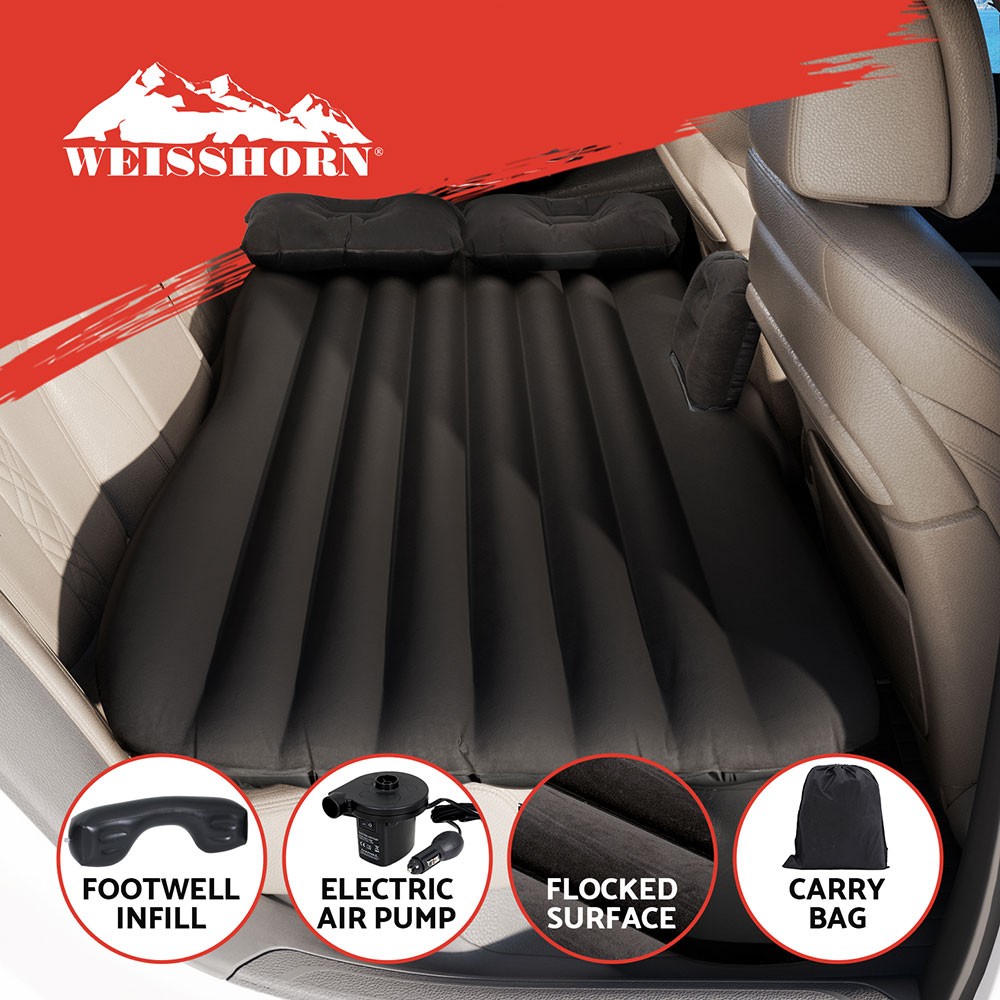 Weisshorn Car Mattress 134x78 Inflatable SUV Camping Bed Pump-Inflating Black