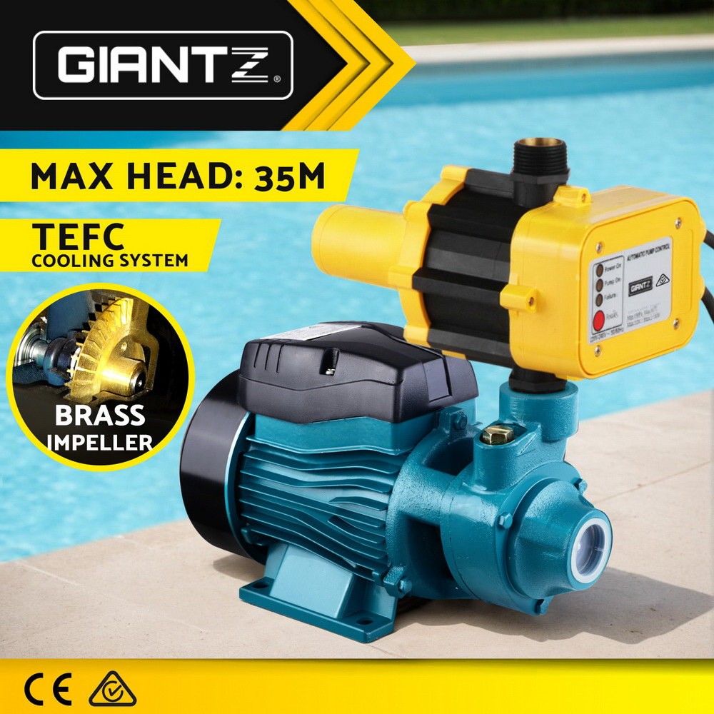 Giantz QB60 Peripheral Water Pump 0.5hp/370W Irrigation 240V Brass Impeller IP65