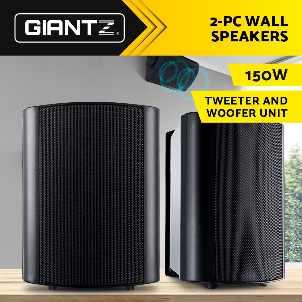 MUB1035 2-Way In-Wall Speakers 150W Black Waterproof Outdoor Indoor Stereo Wired
