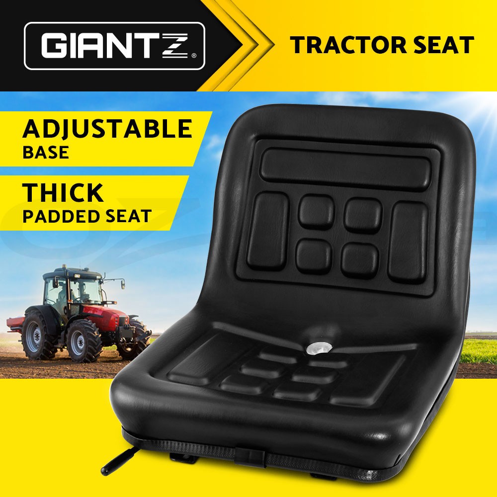 Giantz Universal Tractor Seat Mechanical Suspension Black Excavator Forklift