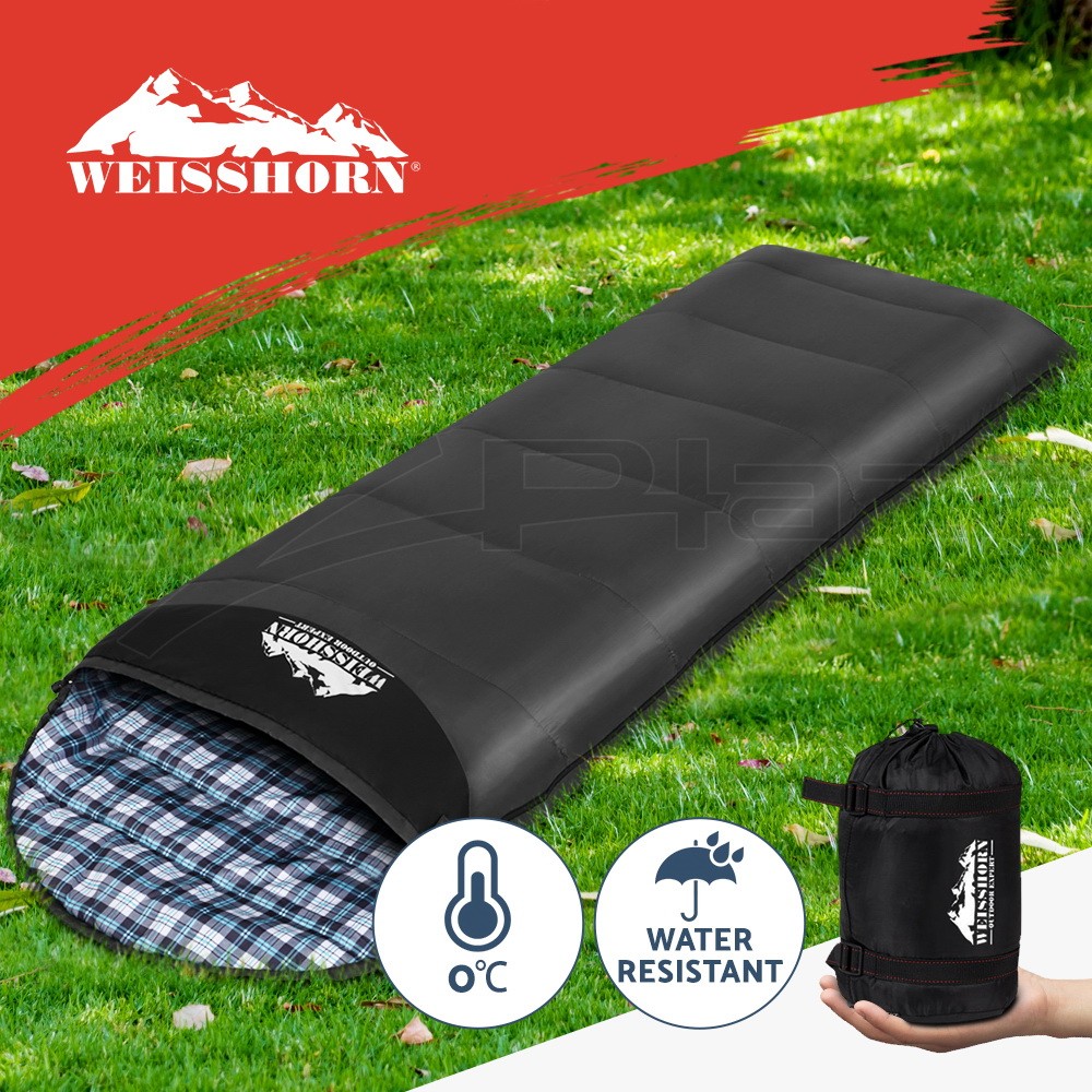 Weisshorn Single Sleeping Bag 205cm 75cm Grey Thermal Camping Hiking Portable