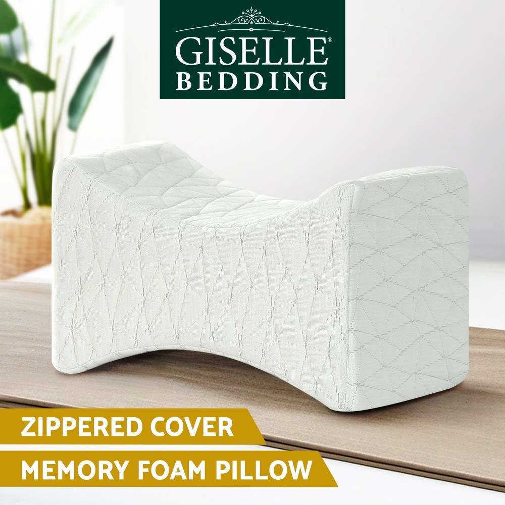 Giselle Bedding Memory Foam Knee Pillow Ergonomic Contoured 40D Soft Breathable