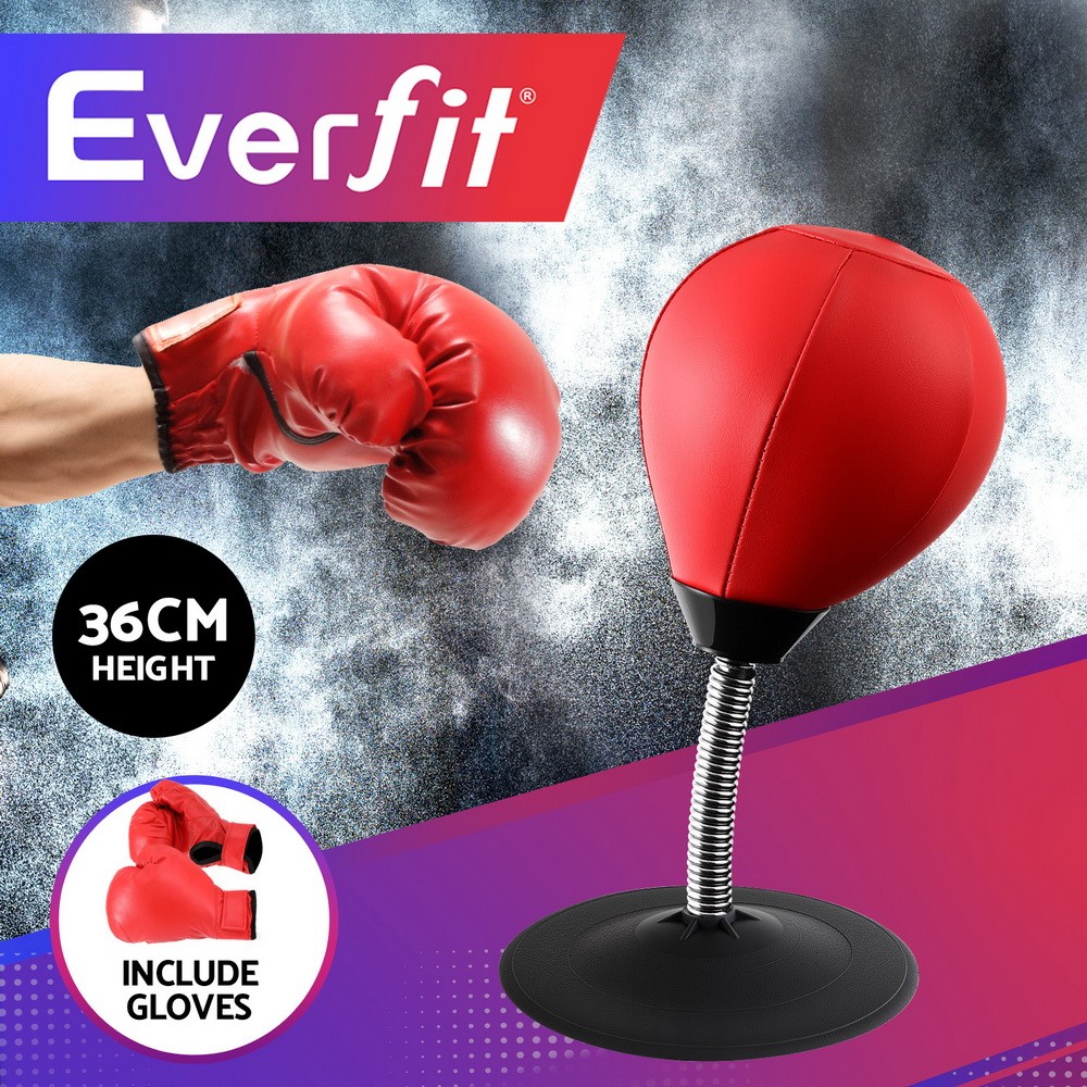 Everfit Desktop Punching Boxing Bag Stand with Pump Swivel Speed Balls 36cm