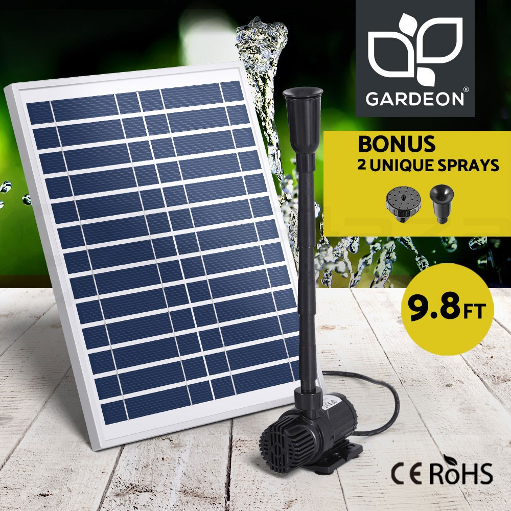 Gardeon Solar Pond Pump Water Fountain Submersible Filter 610L/H 9.8FT Black