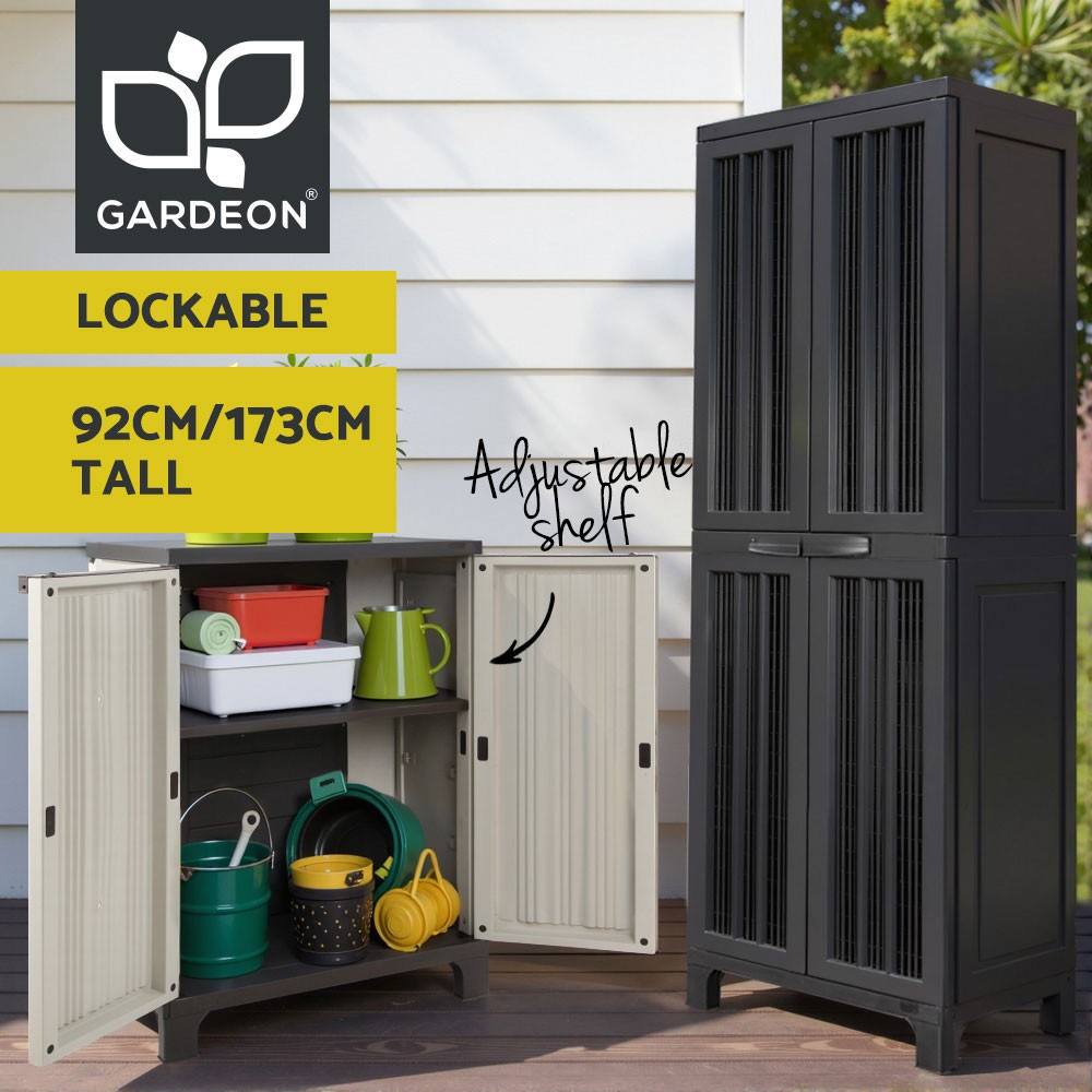 Gardeon Outdoor Storage Cabinet Lockable Weather-resistant Adjustable Shelf Box