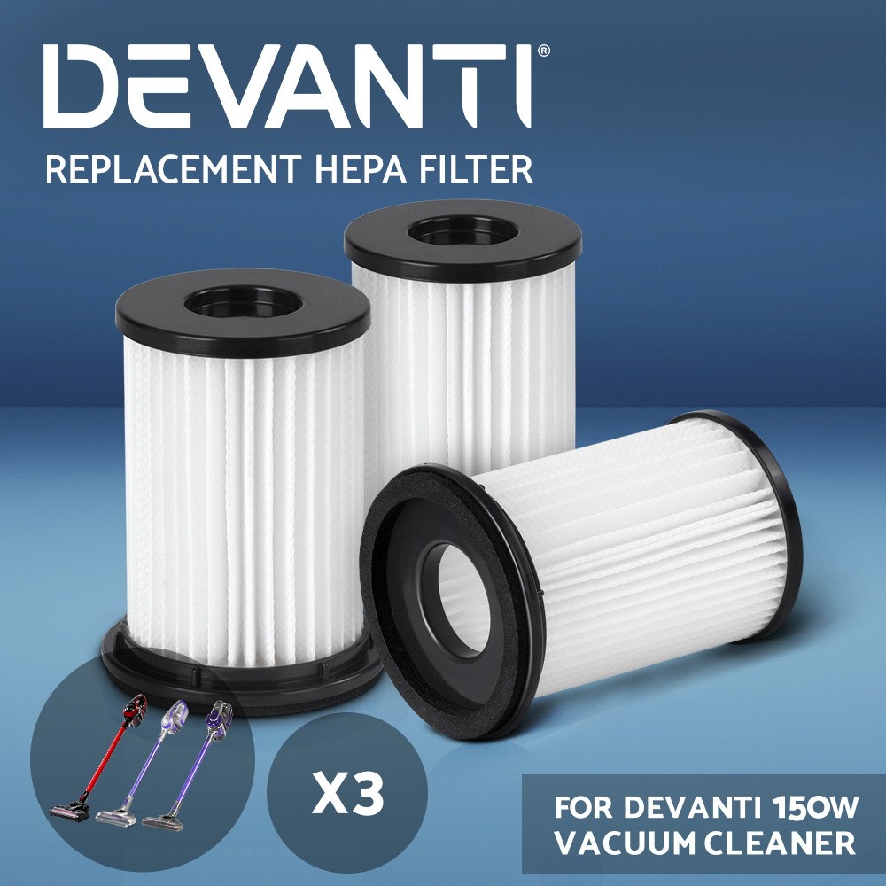 Devanti HEPA Replacement Filter-3 Washable 150W Cordless Compatible Cleaner