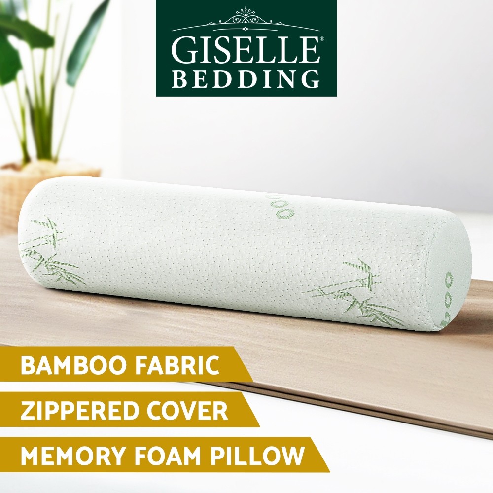 Giselle Bedding Memory Foam Body Pillow Roll 45 11cm Bamboo Cover Breathable