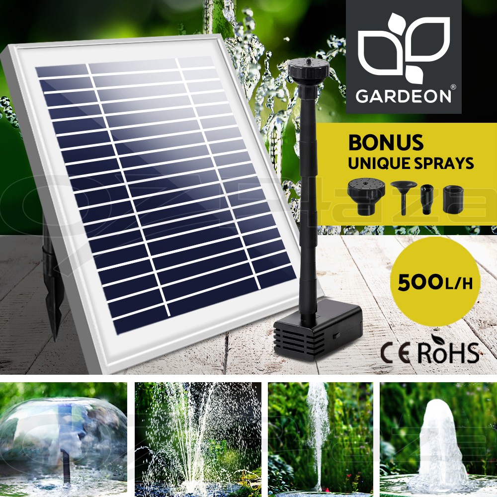 Gardeon Solar Pond Pump FOUNT-POND-B-50-500 Outdoor Submersible 500L/H 1.4m IP68
