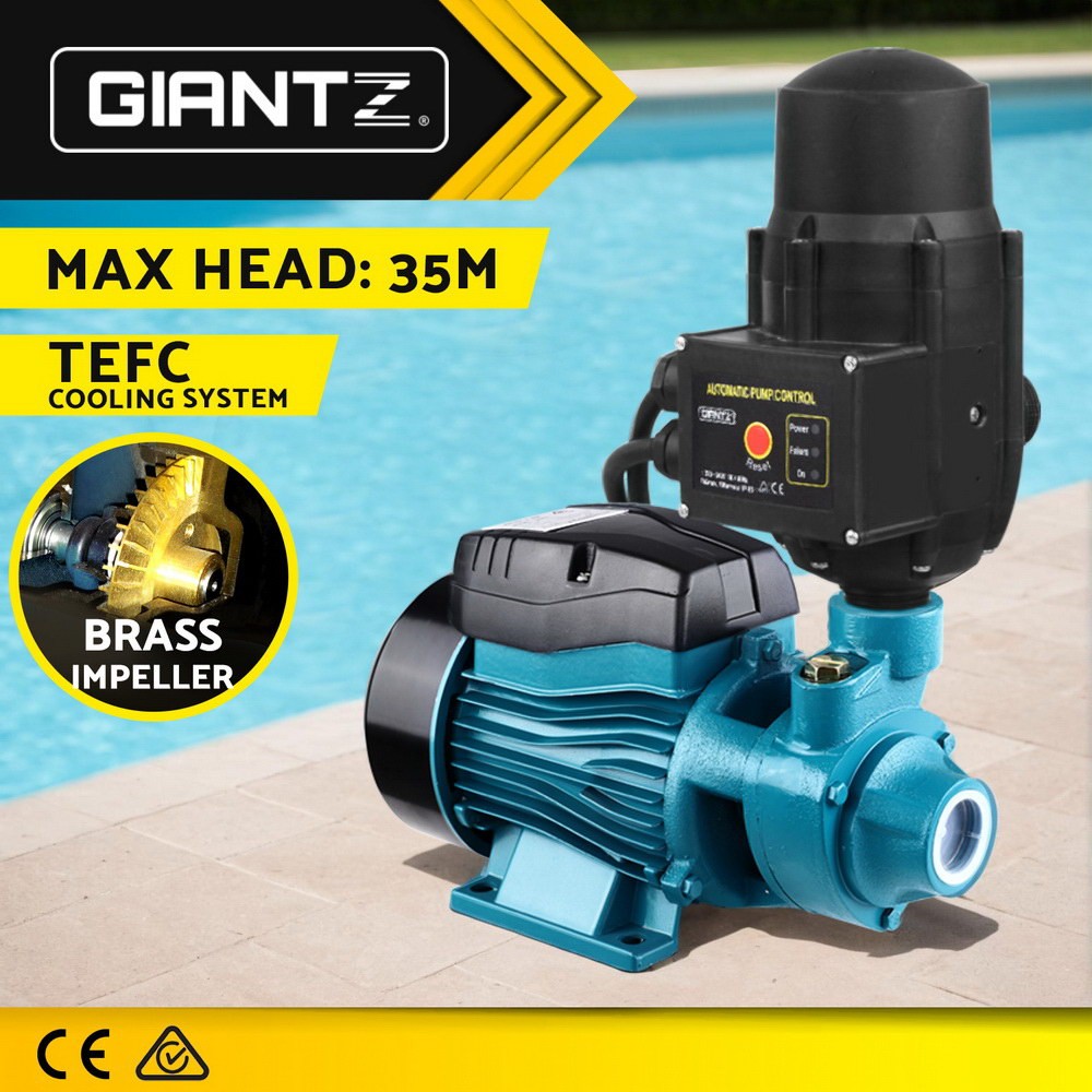 Giantz QB60 Peripheral Water Pump Automatic Irrigation Brass Impeller 0.5hp/370W
