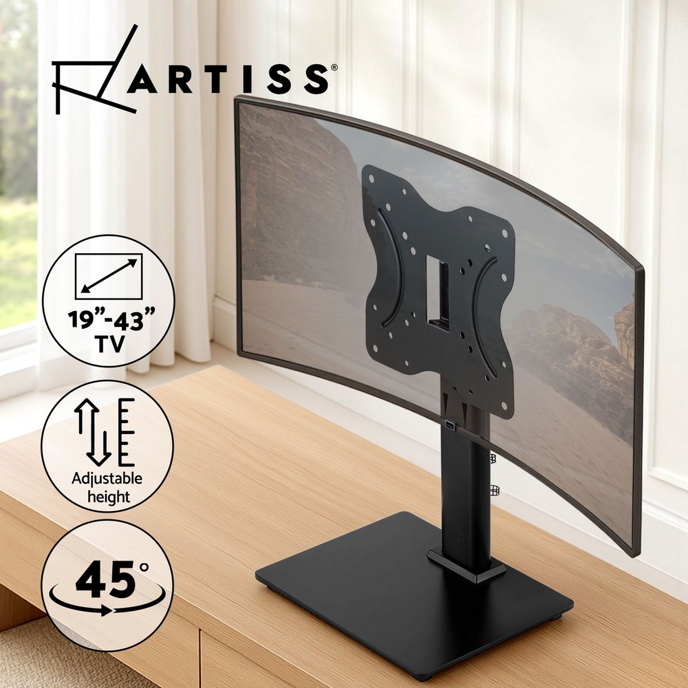Artiss TV Stand Bracket 19-43 inch TVs Swivel Steel Black VESA Cable Management