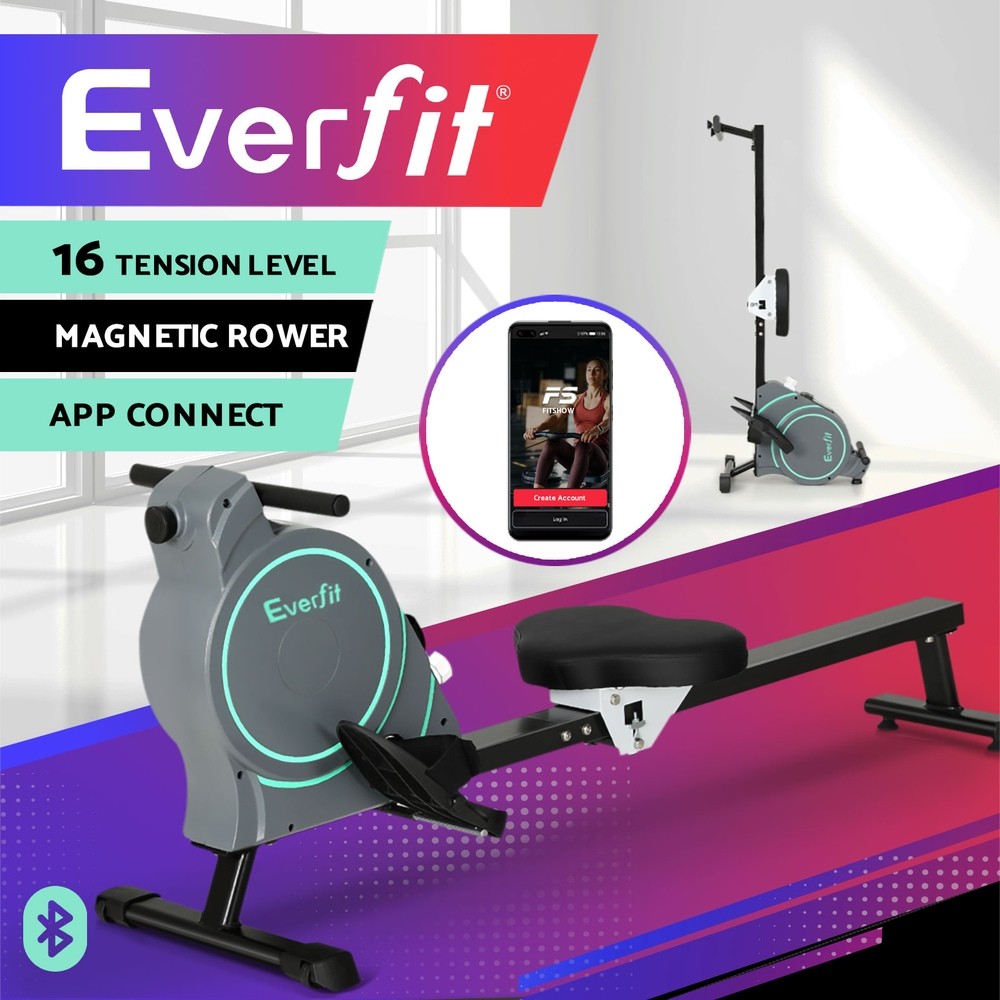 Everfit Rowing Machine Model 1 Magnetic Resistance APP connect 16 Level Foldable