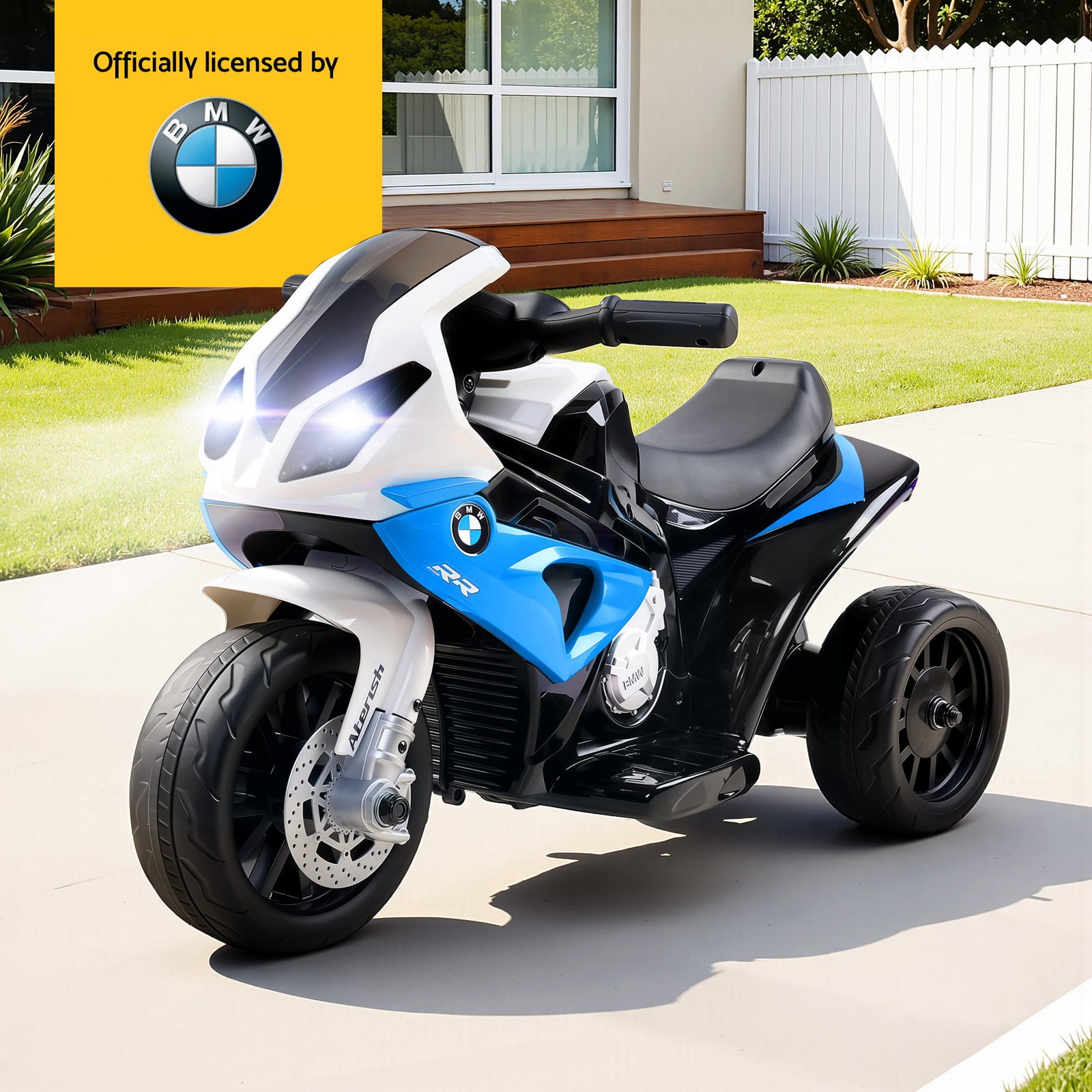 RIGO BMW Licensed S1000RR Electric Ride On Motorcycle Blue 3-wheel 6V 20kg