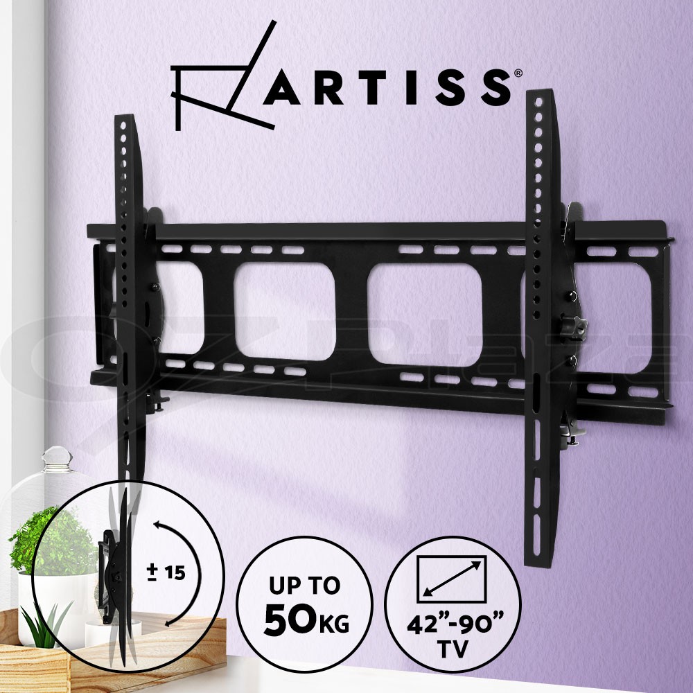 Artiss TV Wall Mount Bracket 32-90 LED LCD TVs Tilt Slim Flat Low Profile Black