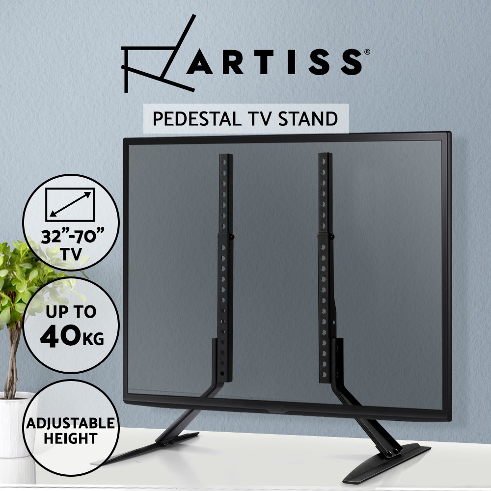 Artiss Pedestal TV Stand Mount Bracket 32-70 TVs Black VESA Height adjustable