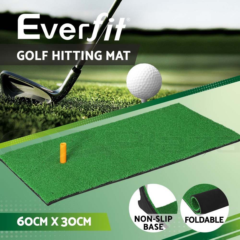Everfit Golf Hitting Mat 60x30cm Portable Foldable PP Grass Non-Slip Base Green