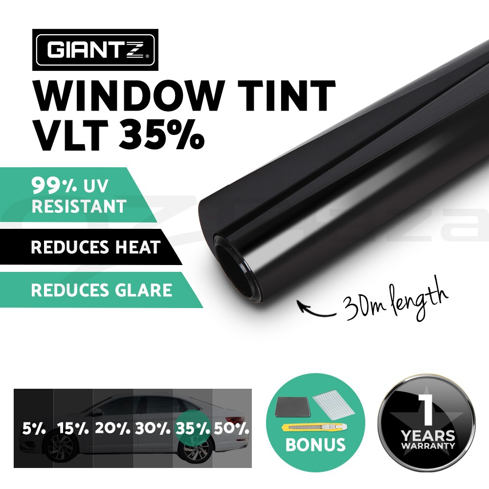Giantz Window Tint Film Roll 35 VLT Black 100cm 30m UV 99 2 mil Easy to apply