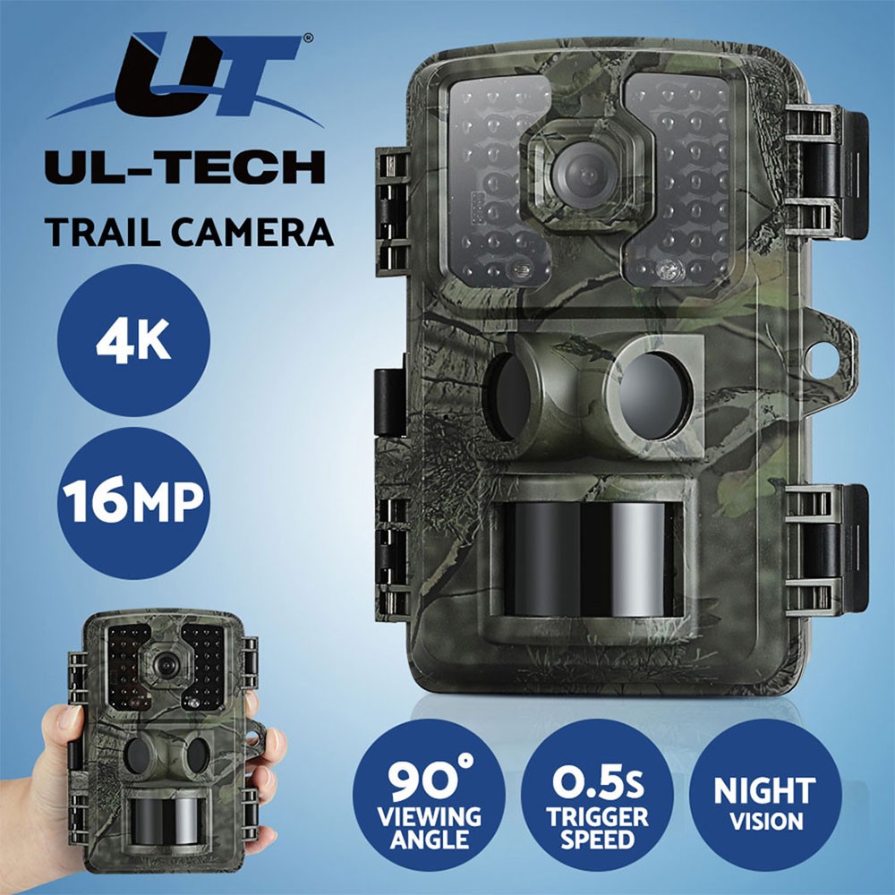 UL-Tech Trail Camera TC-DL002-GN 4K 16MP IP66 Waterproof PIR Night Vision 32GB