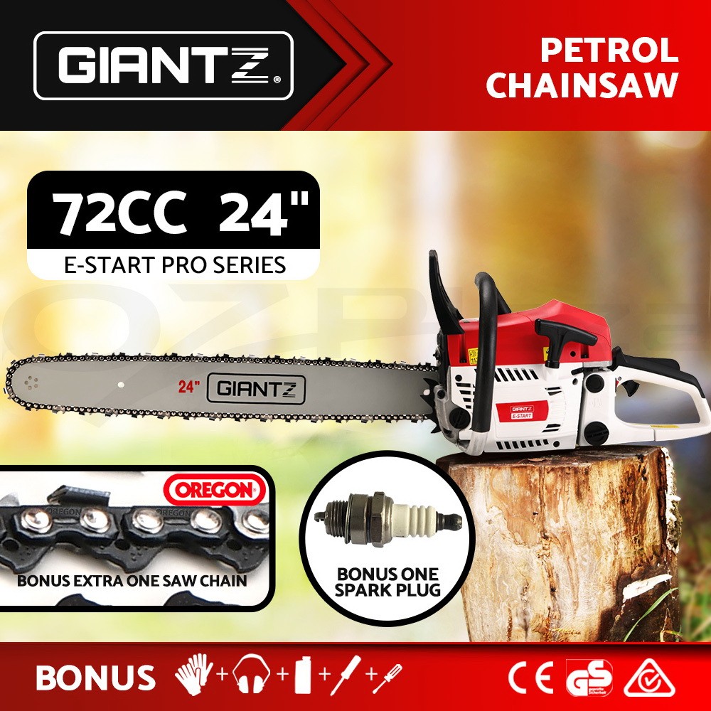 Giantz Petrol Arborist Chainsaw 62CC 20 Bar 2-stroke Built-in Anti-vibration