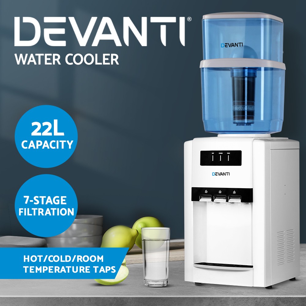 Devanti Water Cooler Dispenser WD110322LWH 22L Bench Top 7-stage Filter White