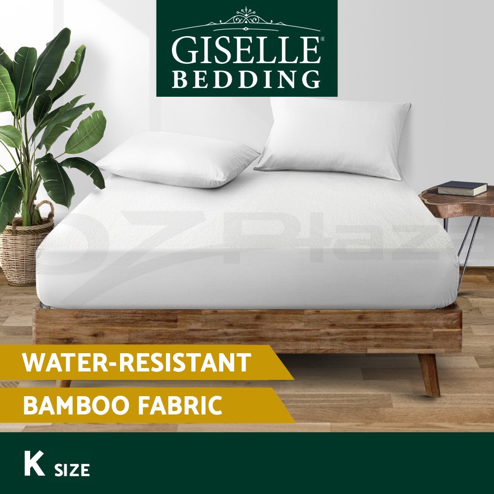 Giselle Bedding Bamboo Water-resistant Mattress Protector Fitted 35cm All Sizes