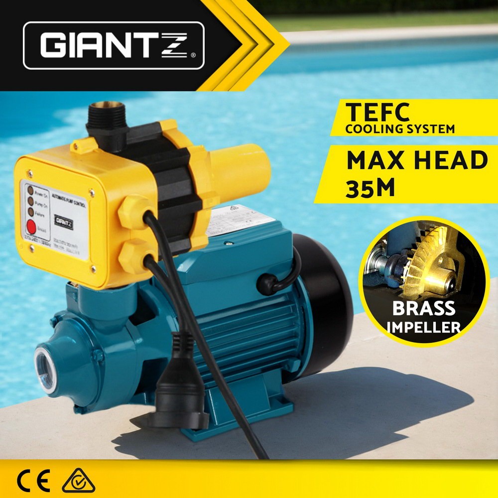 Giantz Peripheral QB60 Automatic Controller 1/2HP 35L/min 35M Yellow Irrigation