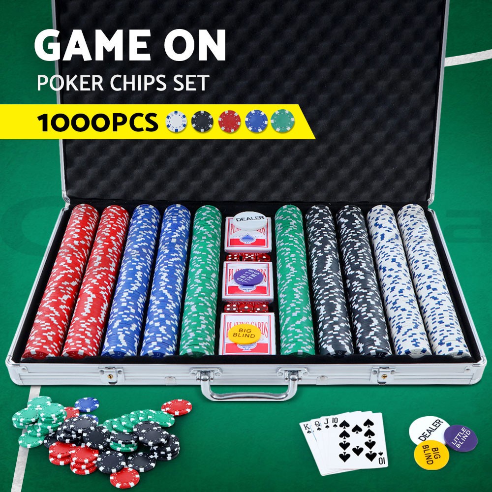 1000PC Poker Chip Set PCS-RCO-1000 Casino Cards Dice Lockable Aluminium Case