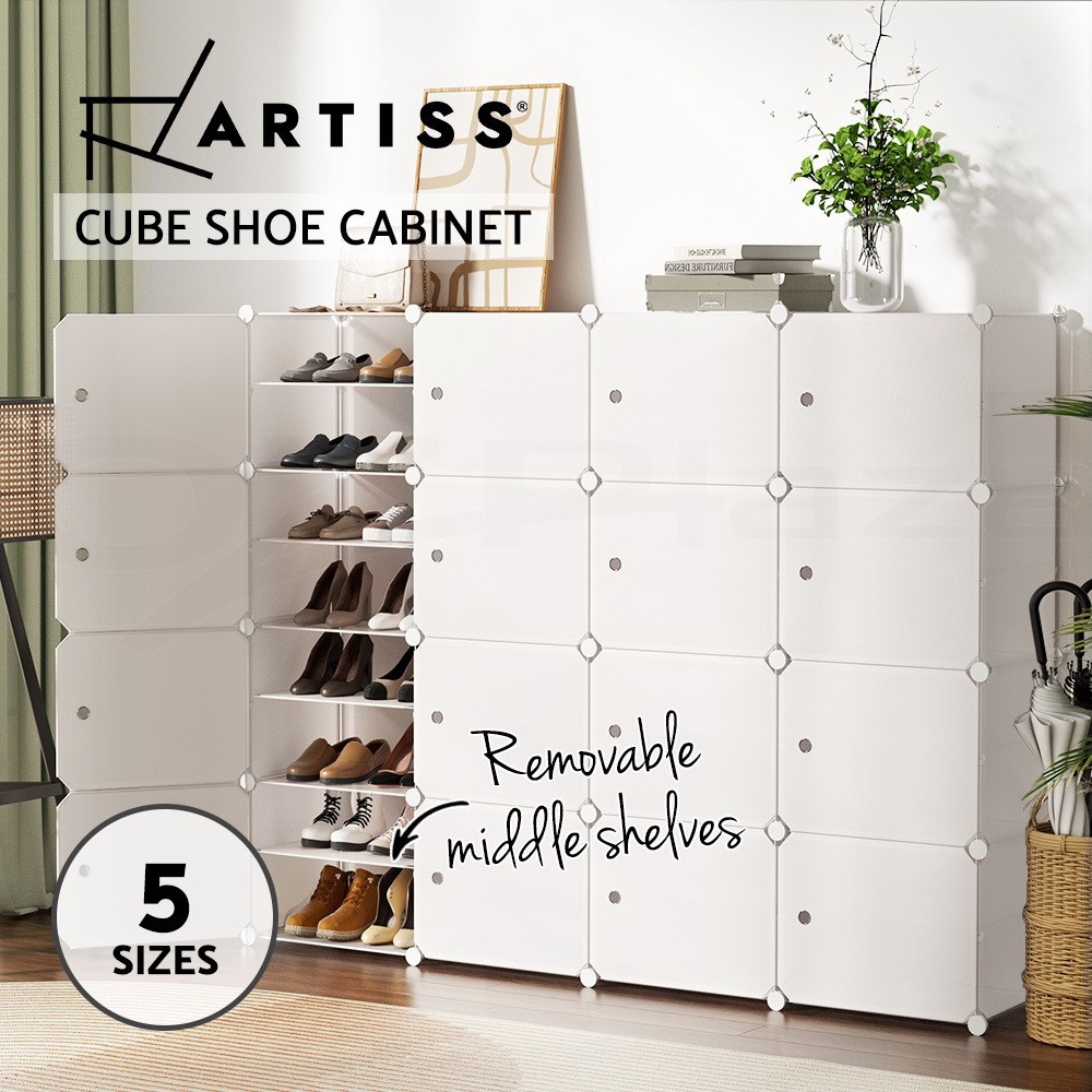 Artiss 12 Cabinet White Storage Organiser Ventilation Water-resistant Assembly