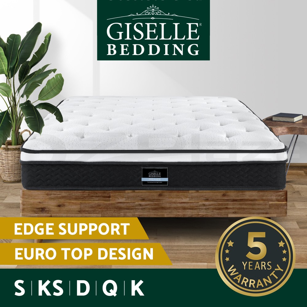 Giselle Bedding Bonita Euro Top Bonnell Spring Mattress Double 21cm Medium Firm