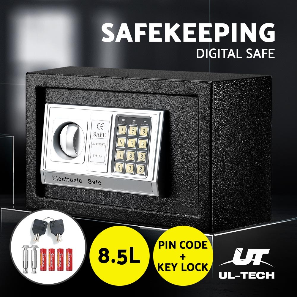 UL-TECH Digital Security Safe SAF-20EA-MTL-BK Steel Black 8.5L Emergency Key