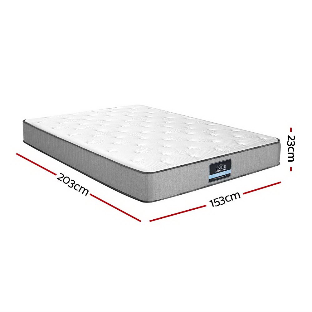 Giselle Bedding Leera Mattress Double Extra Firm 23cm 7 Zone Foam Grey White