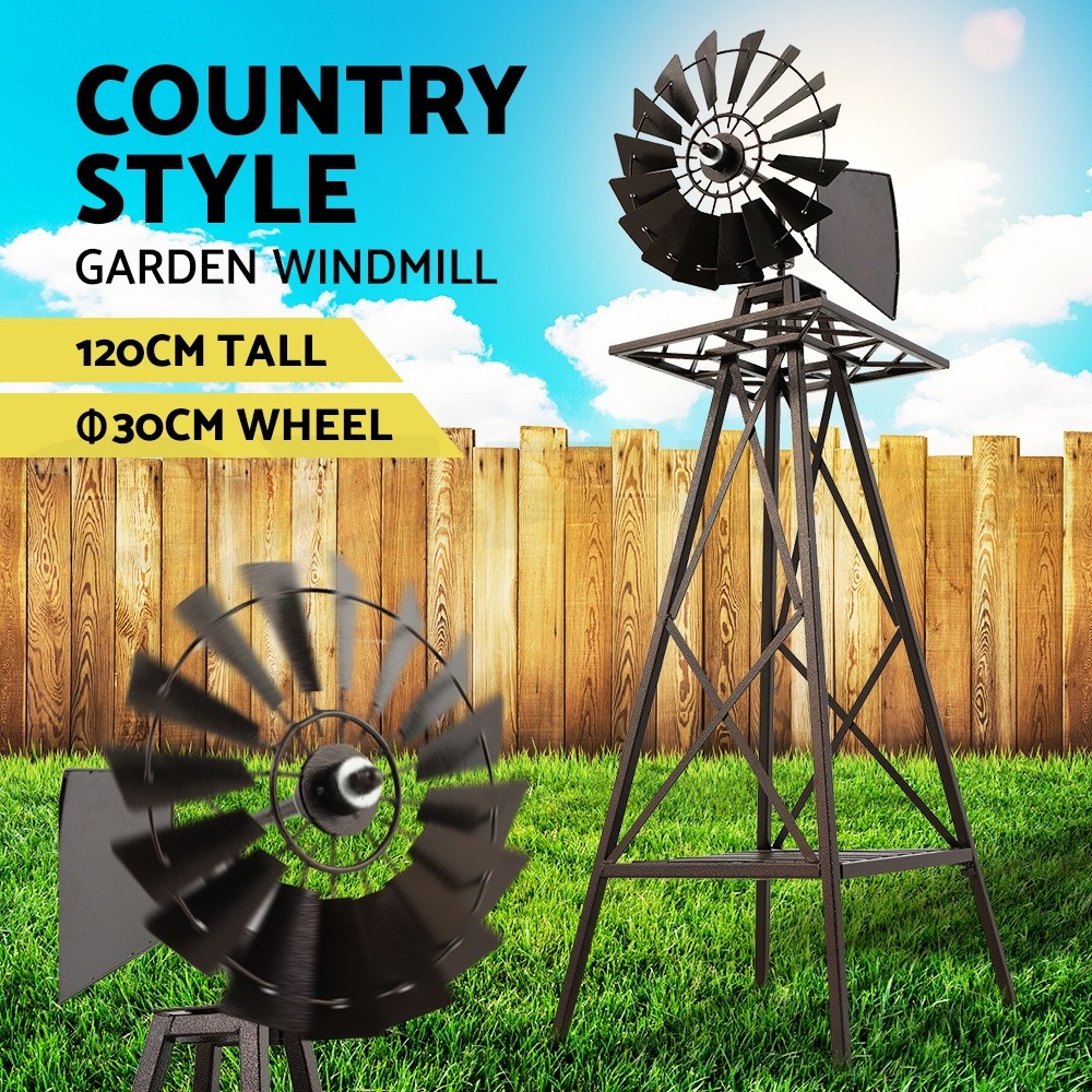 Gardeon Garden Windmill 120cm Metal Weatherproof Bronze Weathervane Outdoor