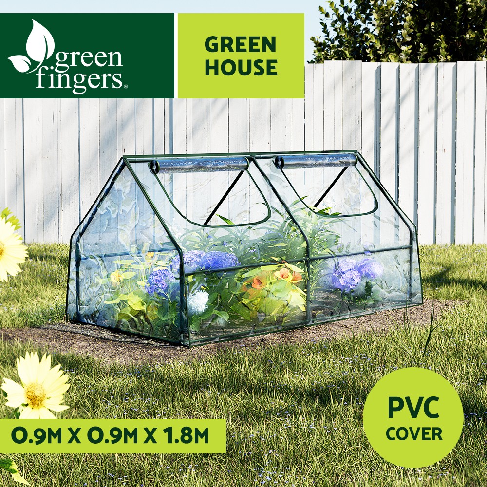 Green Fingers Mini Greenhouse Durable PVC Cover Waterproof 1.8m x 0.9m x 0.9m