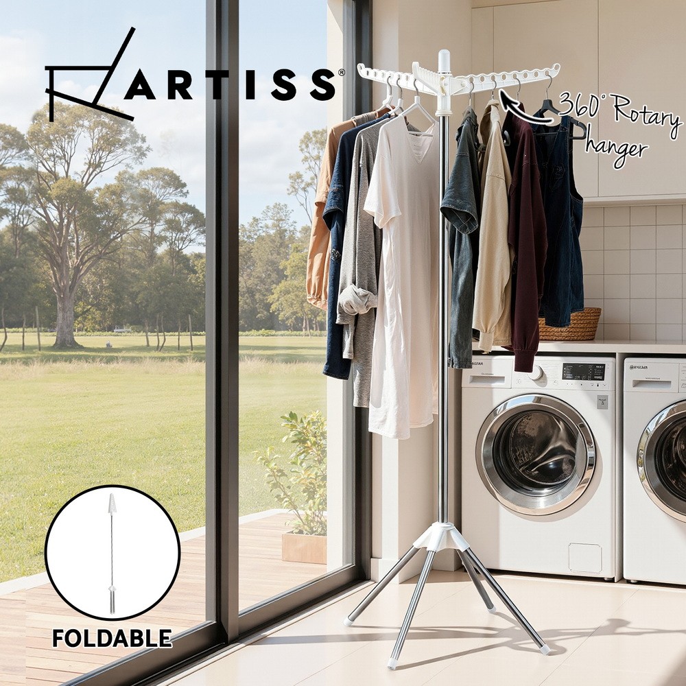 Artiss Foldable Clothes Drying Rack Airer 360 Rotary Hanger 27 Holes 163cm 62cm