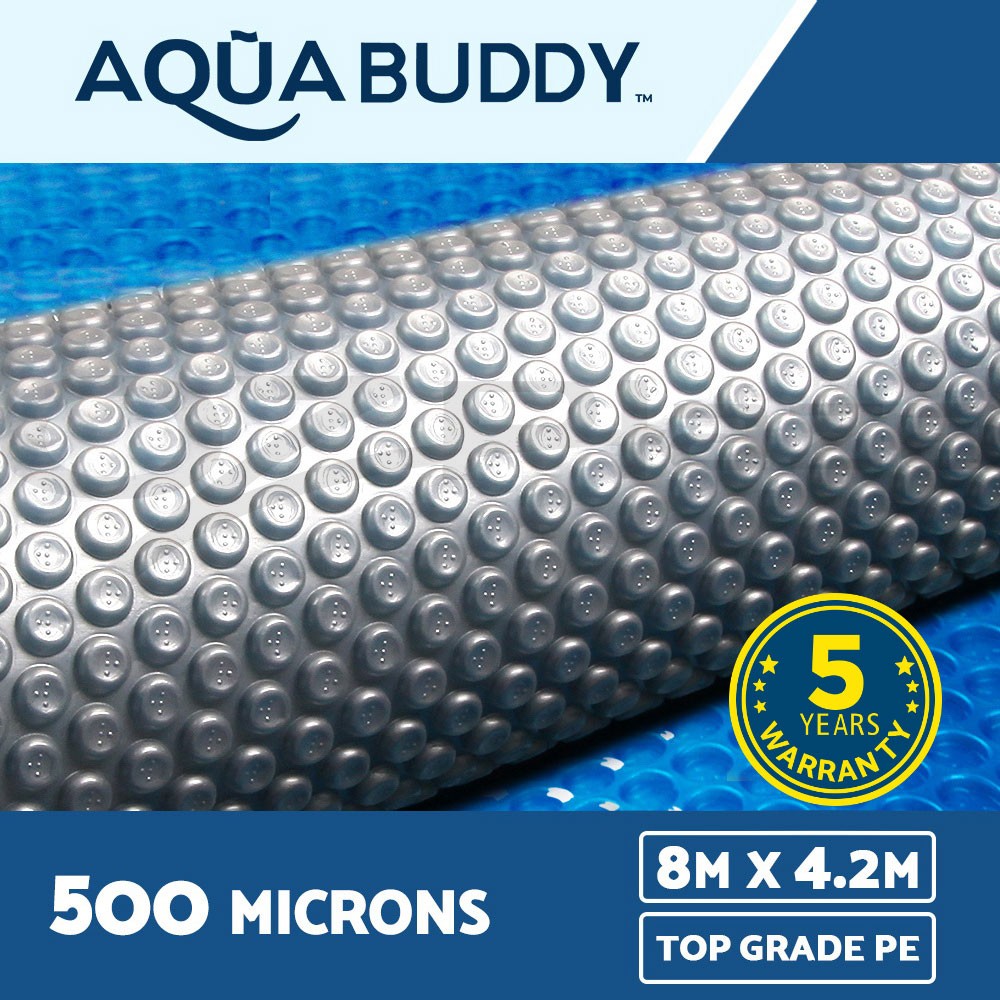 Aquabuddy Solar Pool Cover 500 Micron Bubble Blue Silver 8x4.2m Isothermal Heat
