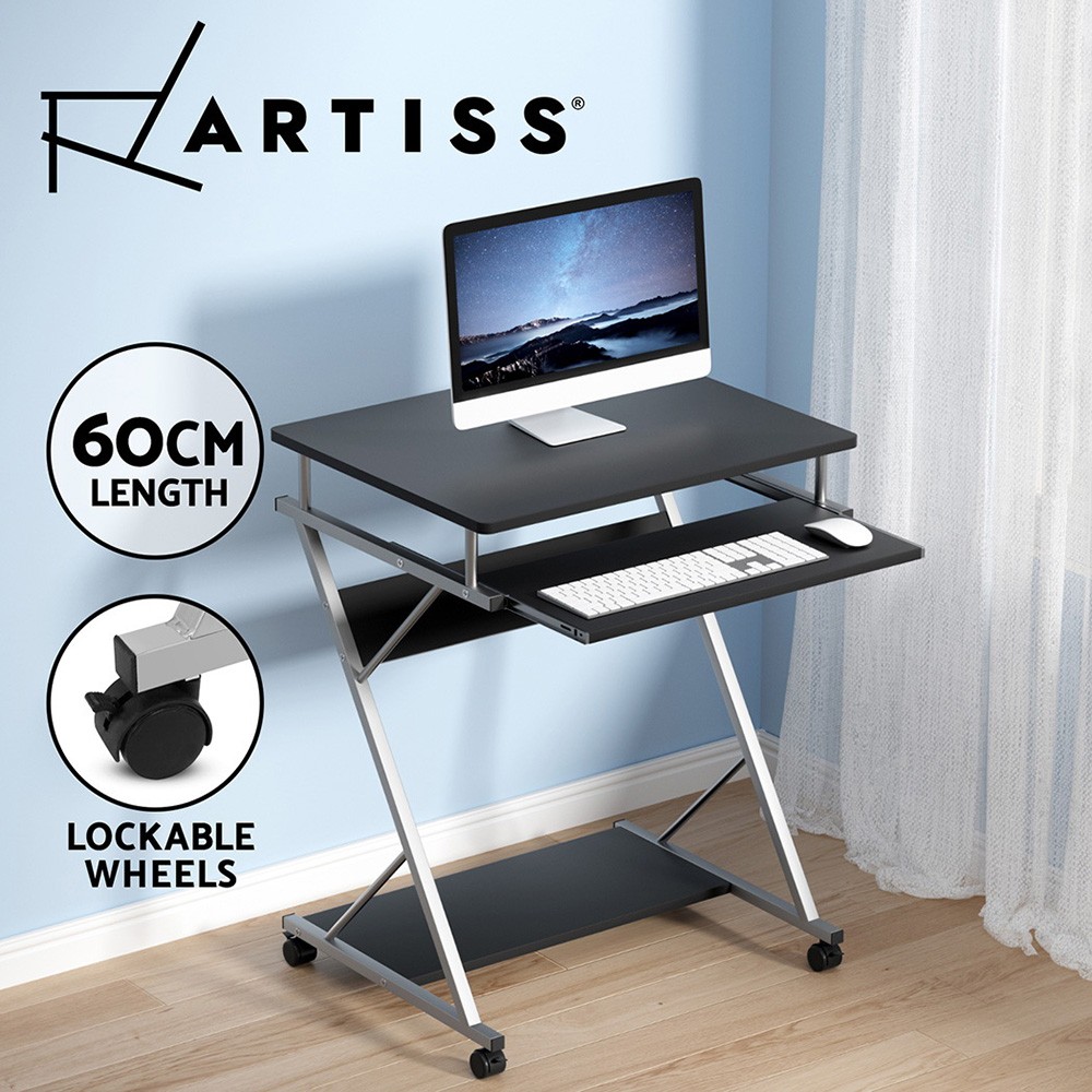 Artiss Computer Desk 60CM Black Keyboard Tray Shelf Office Study 60cm 48cm 75cm
