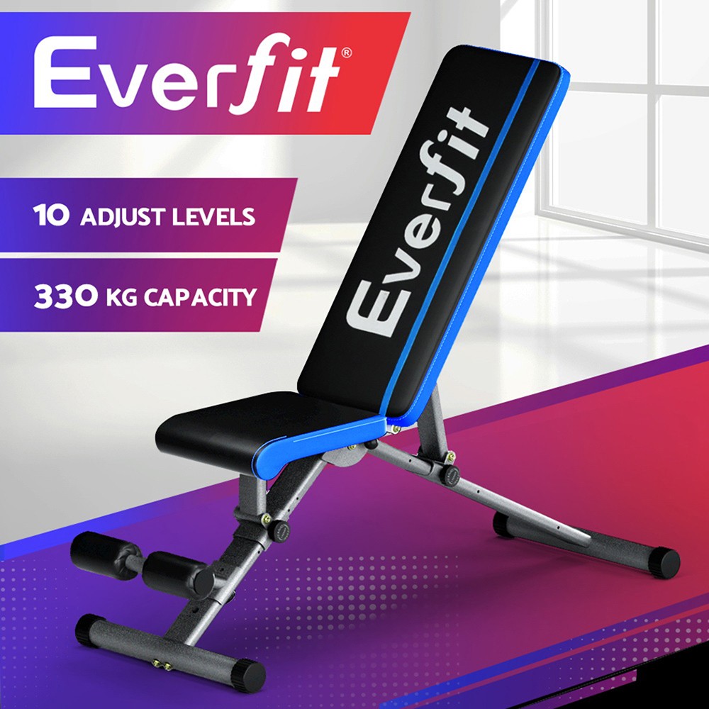 Everfit FID Weight Bench 330KG 10 Levels Adjustable Foldable Steel Home Gym