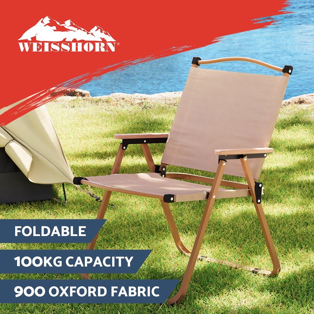 Gardeon Weisshorn Folding Camping Chair Steel 900D Oxford Fabric Water-Resistant