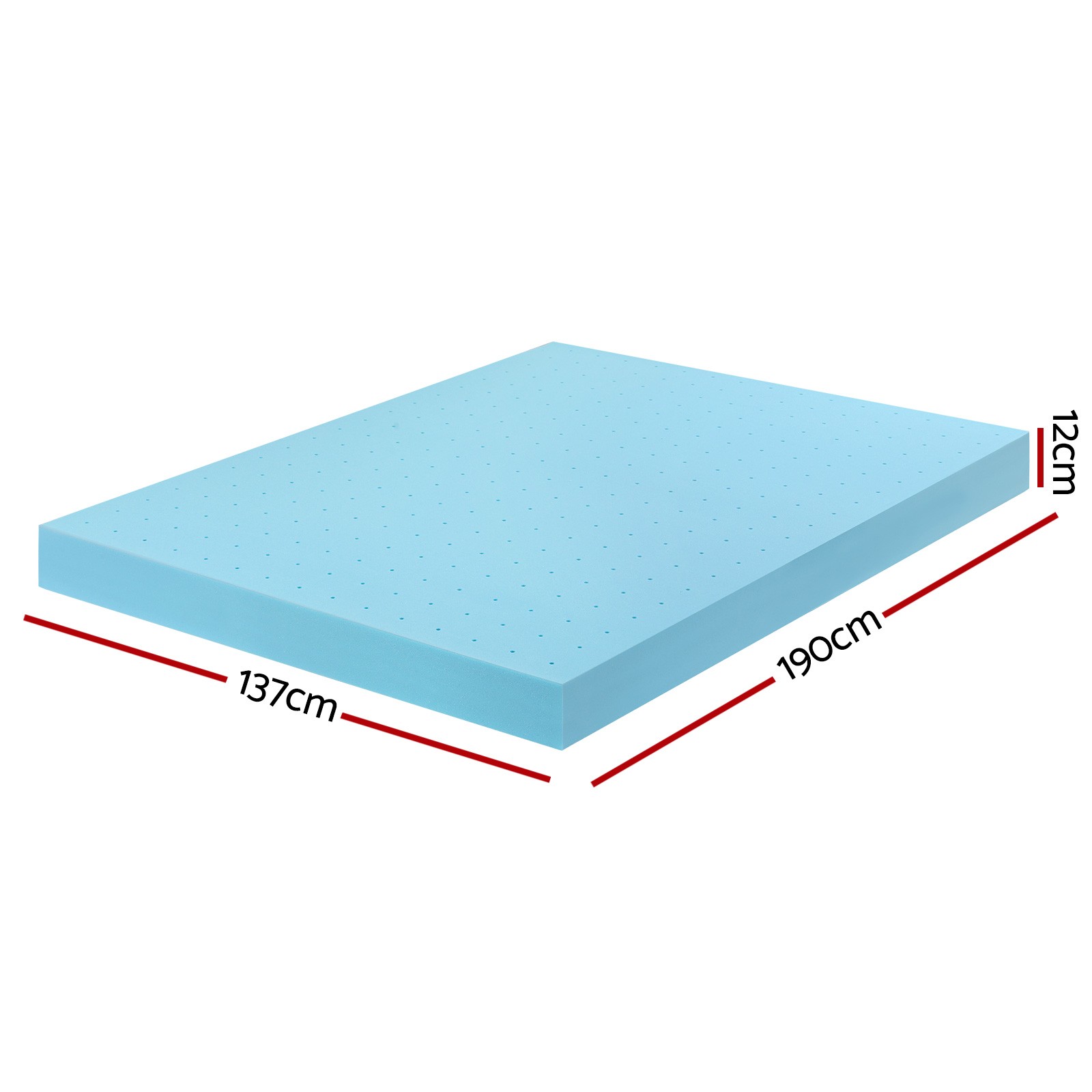 Giselle Bedding 12cm Memory Foam Mattress Topper Bamboo Gel Ventilated Washable